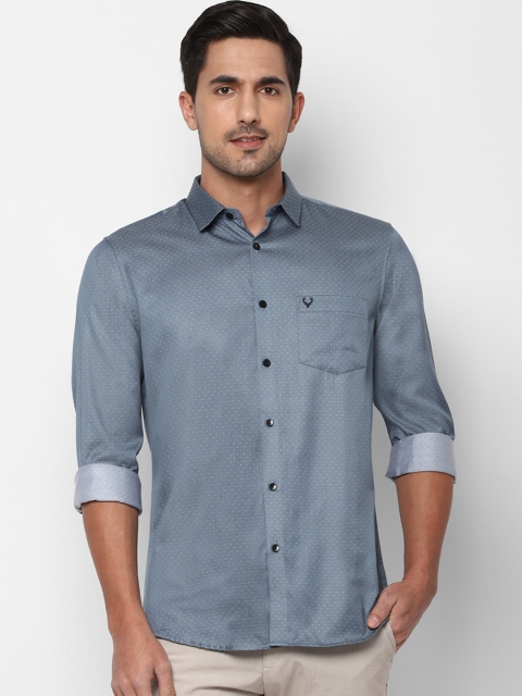

Allen Solly Men Grey Slim Fit Self Design Cotton Casual Shirt