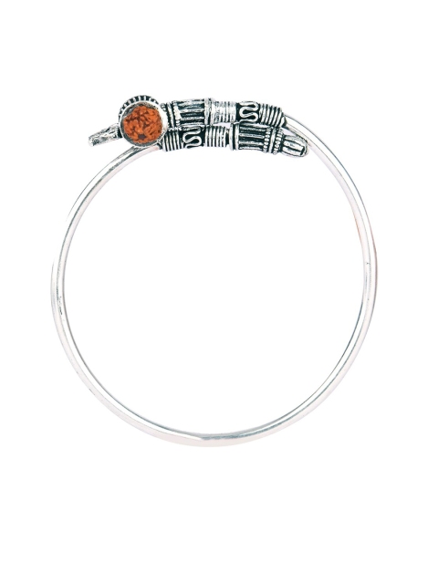 

DESI COLOUR Silver-Toned Rudraksha Kada Bracelet
