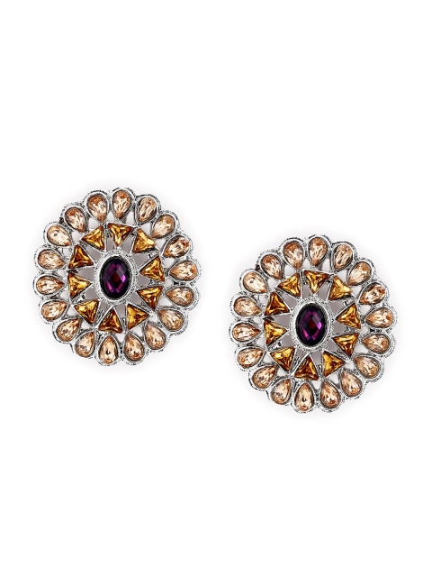 

Foxy Sperks Gold-Toned & Purple Contemporary Studs