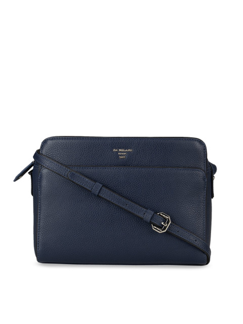 

Da Milano Navy Blue Textured Leather Sling Bag