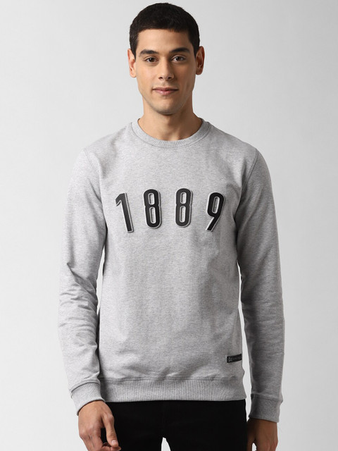 

Peter England Casuals Men Grey Self Design Sweatshirt