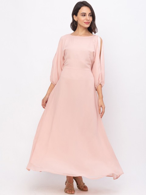 

Iti Women Pink Solid Maxi Dress