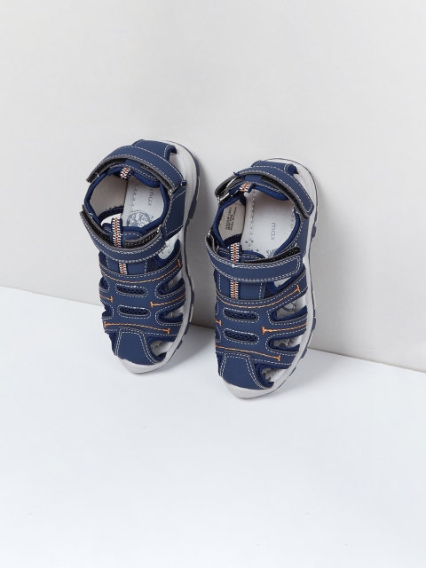 

max Boys Navy Blue & Grey Fisherman Sandals