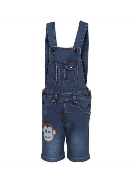 

FirstClap Kids Blue Solid Knee-Length Denim Dungarees