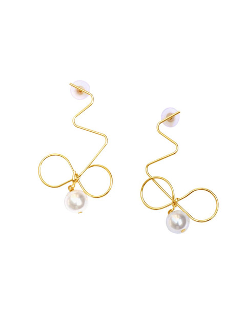 

Foxy Sperks Gold-Toned Contemporary Drop Earrings