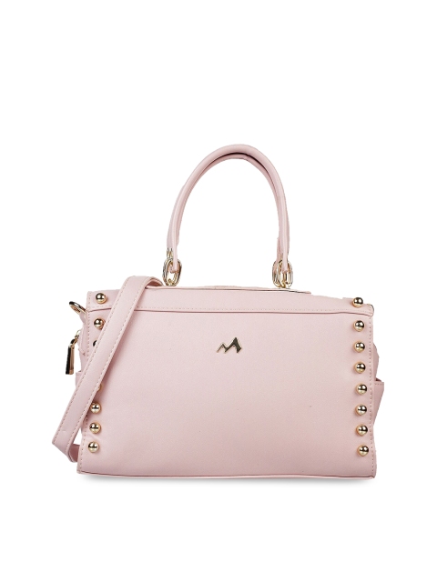 

Metro Pink Solid Embellished Handheld Bag