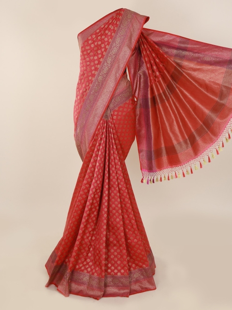 

Pothys Pink Pure Silk Woven Design Banarasi Saree