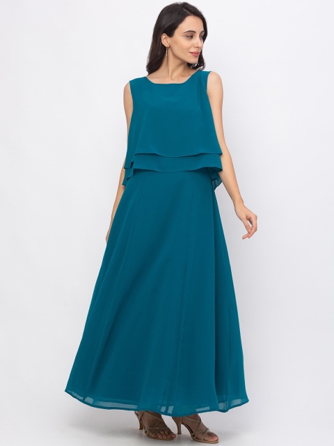 

Iti Women Blue Solid Maxi Dress