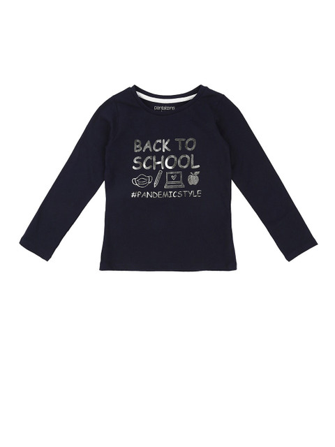 

Pantaloons Junior Girls Navy Blue Printed Round Neck T-shirt