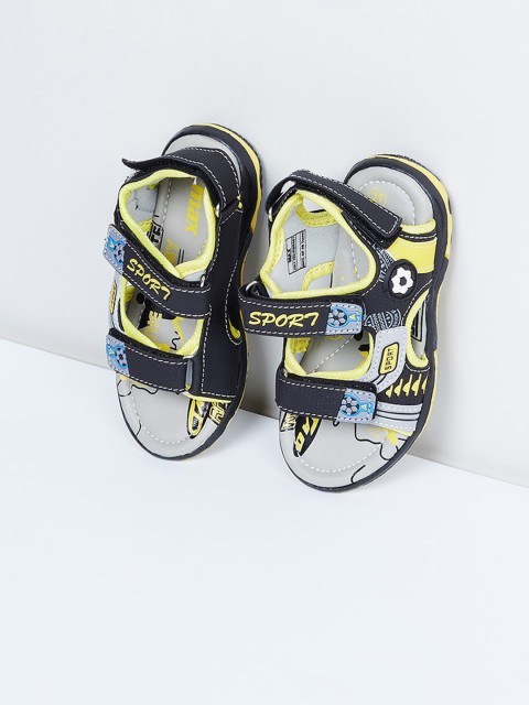 

max Boys Black & Yellow Comfort Sandals