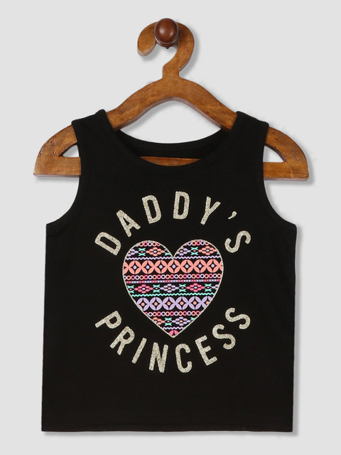 

The Childrens Place Girls Black Printed Top