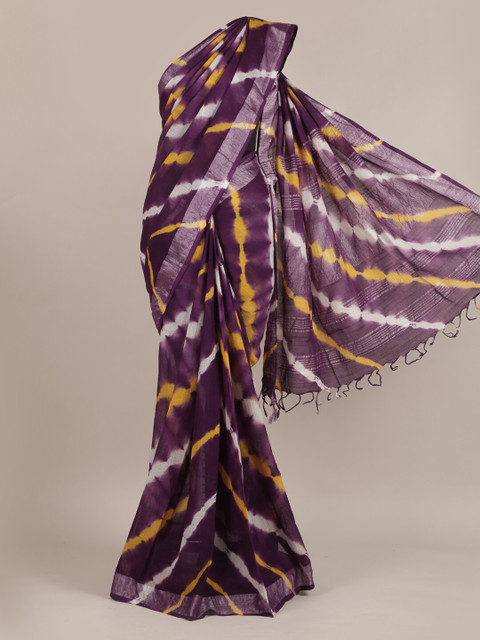 

Pothys Purple Dyed Linen Blend Saree