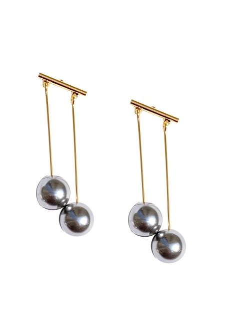 

Foxy Sperks Silver-Toned & Gold-Toned Contemporary Drop Earrings
