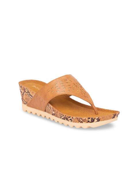 

Rocia Women Tan Brown Printed Wedges