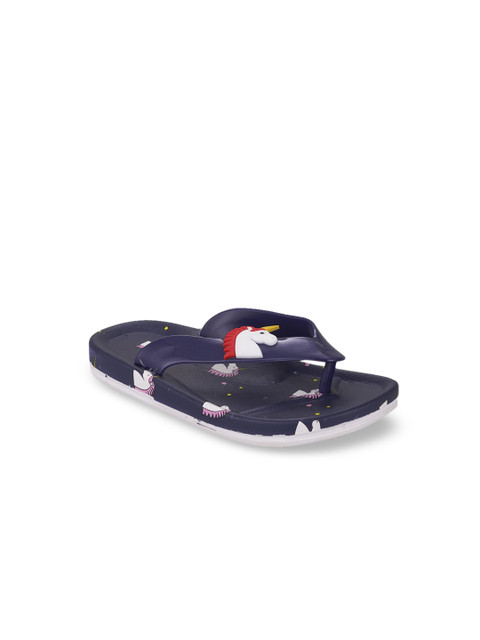 

FEETWELL SHOES Boys Blue Printed Thong Flip Flops