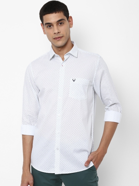 

Allen Solly Men White Slim Fit Printed Casual Cotton Shirt