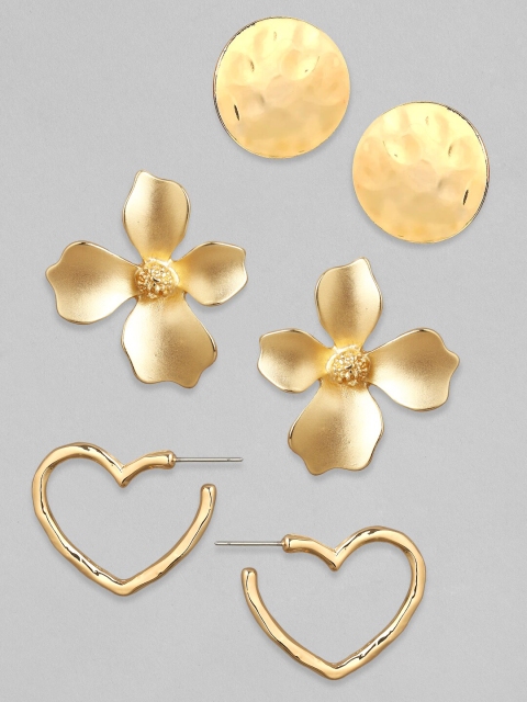 TOKYO TALKIES X rubans FASHION ACCESSORIES Gold-Toned Floral Studs
