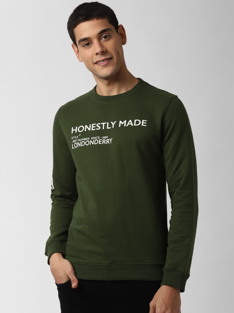 

Peter England Casuals Men Olive Green Printed Sweatshirt