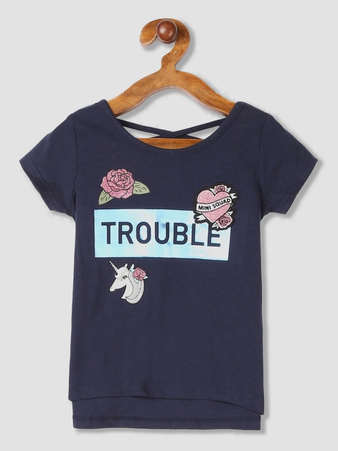 

The Childrens Place Girls Blue Printed Top