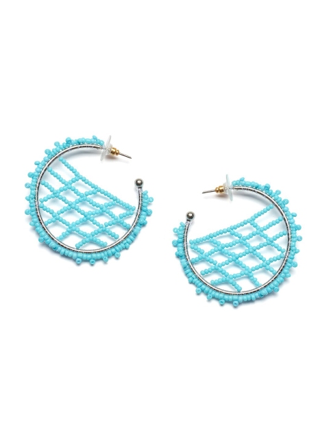 

Foxy Sperks Blue Circular Half Hoop Earrings