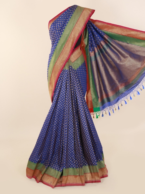 

Pothys Blue Pure Silk Woven Design Banarasi Saree