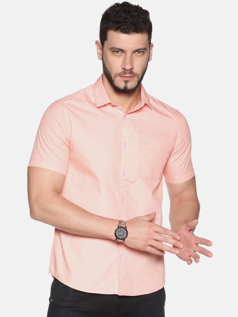 

Chennis Men Pink Slim Fit Solid Casual Shirt