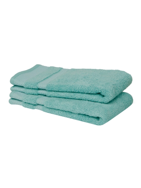 

SPACES Set Of 2 Blue Solid 600 GSM Hand Towels