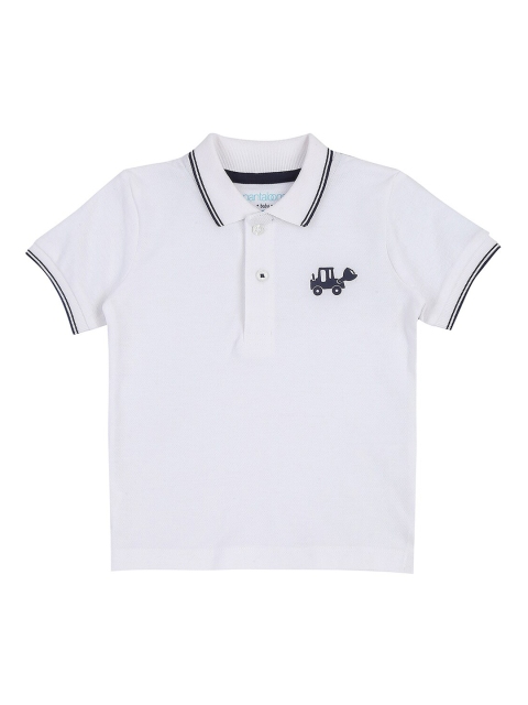 

Pantaloons Baby Boys White Solid Polo Collar Pure Cotton T-shirt
