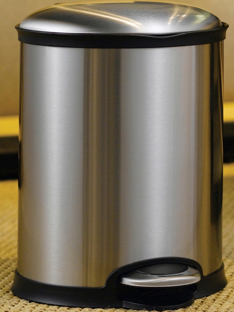 

OBSESSIONS Silver-Toned Solid Stainless Steel Step Bin 6 litre