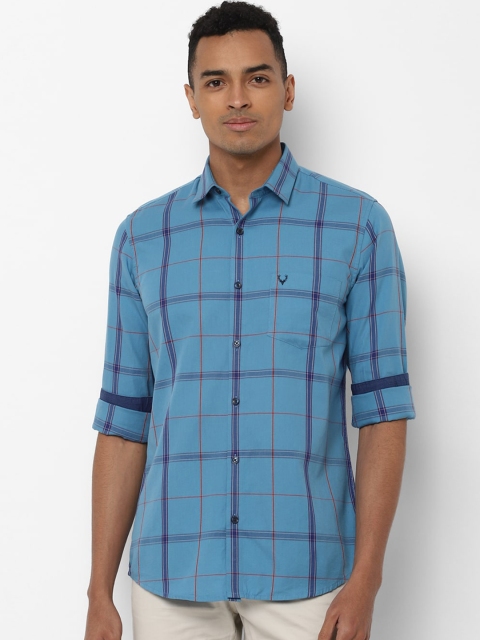

Allen Solly Men Blue Slim Fit Checked Casual Shirt