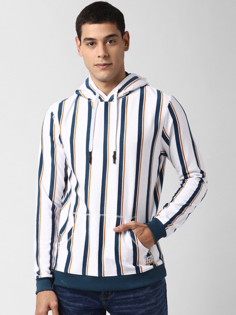 

Peter England Casuals Men White Striped Sweatshirt