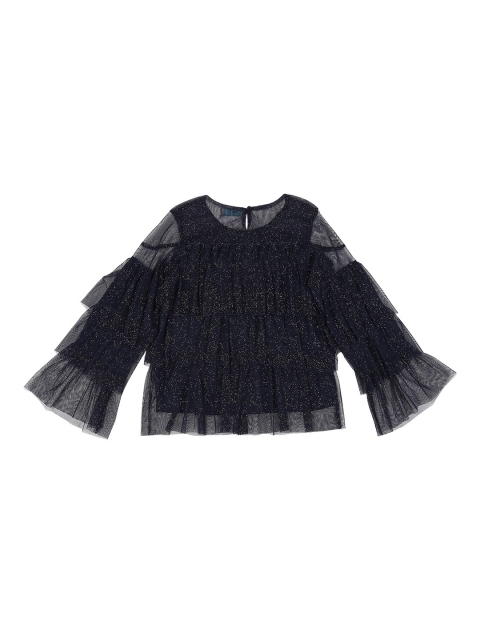 

Pantaloons Junior Girls Navy Blue Self Design Top