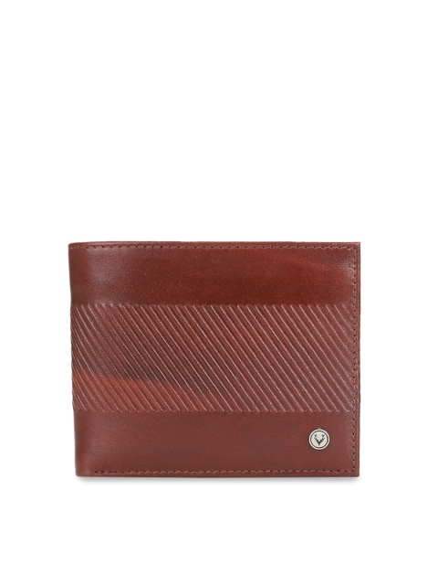 

Allen Solly Men Brown Textured Leather Two-Fold Wallet