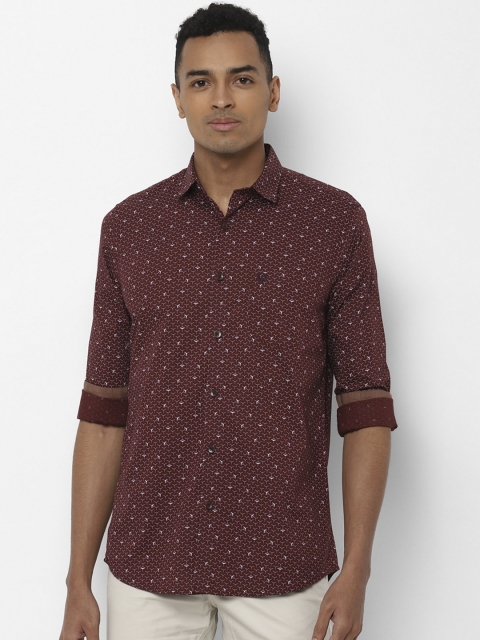 

Allen Solly Men Maroon & White Slim Fit Printed Casual Shirt