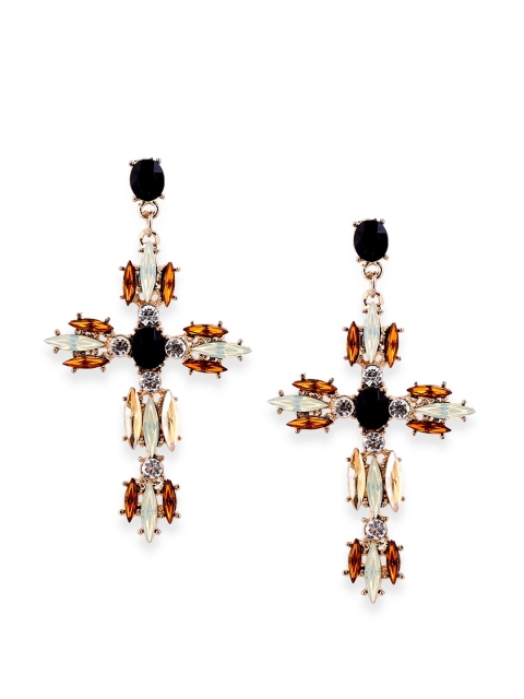 

Foxy Sperks Gold-Toned Contemporary Drop Earrings