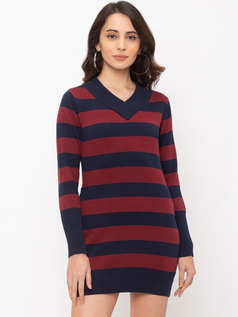 

Globus Women Navy Blue Striped Sweater Dress