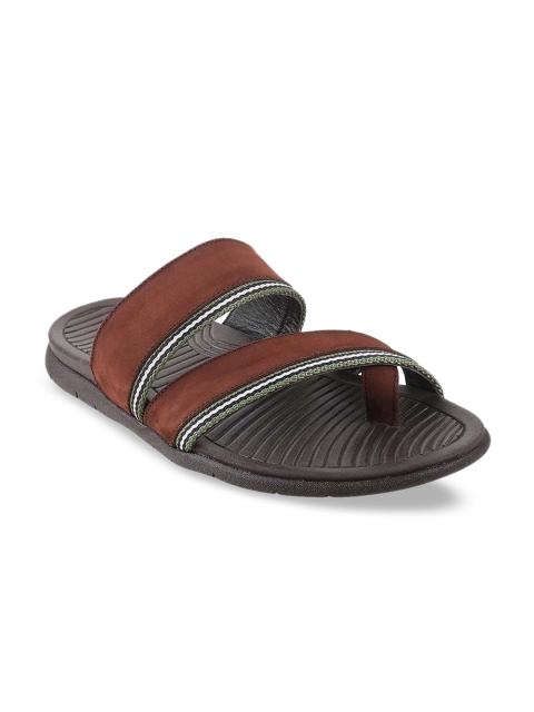 

Metro Men Brown Solid Comfort Sandals