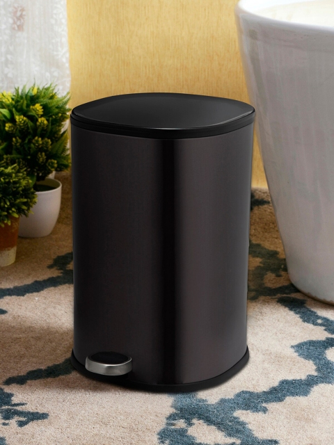 

OBSESSIONS Black Solid Stainless Steel Step Bin