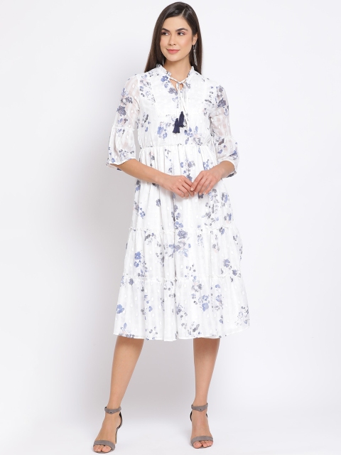 

Oxolloxo Women White Printed Shirt Dress