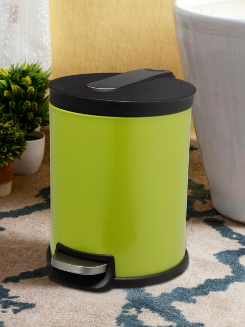 

OBSESSIONS Green & Black Solid Stainless Steel Step Bin 5 litre