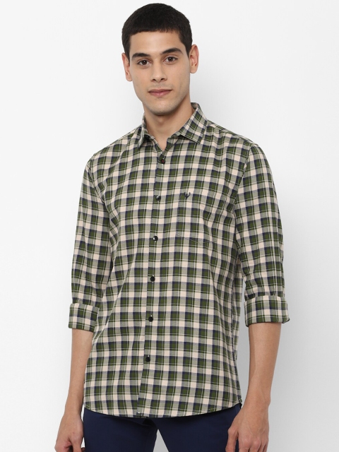 

Allen Solly Men Cream-Coloured Slim Fit Checked Casual Shirt