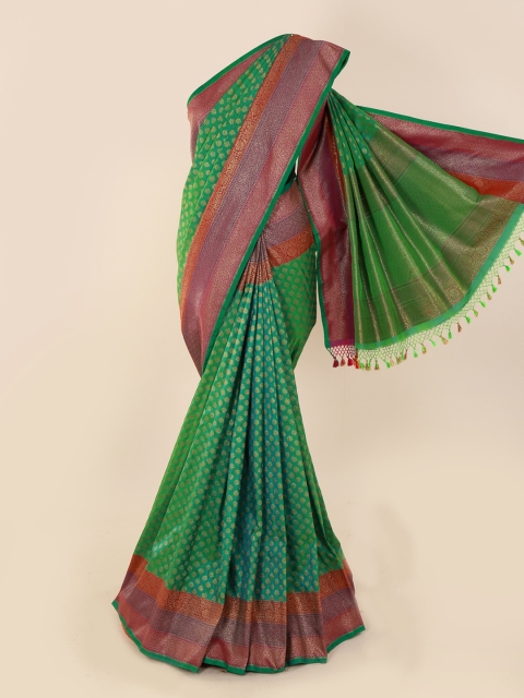 

Pothys Green Pure Silk Woven Design Banarasi Saree