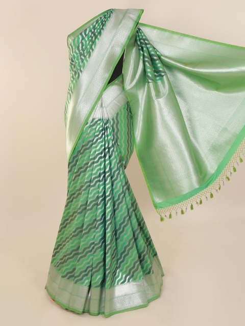 

Pothys Green Pure Silk Woven Design Banarasi Saree