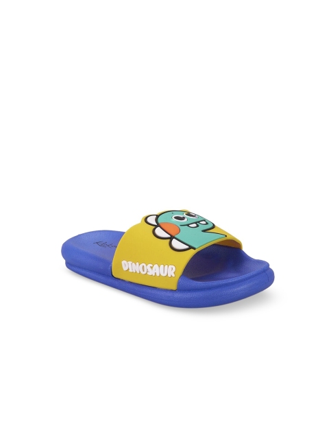 

FEETWELL SHOES Boys Blue & Yellow Printed Sliders