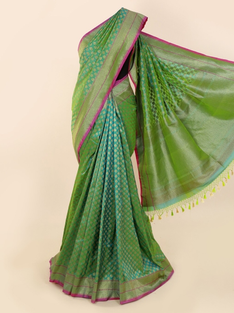 

Pothys Green Pure Silk Woven Design Banarasi Saree