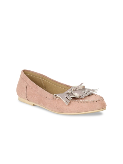 

Inc 5 Women Nude-Coloured Solid Synthetic Patent Ballerinas