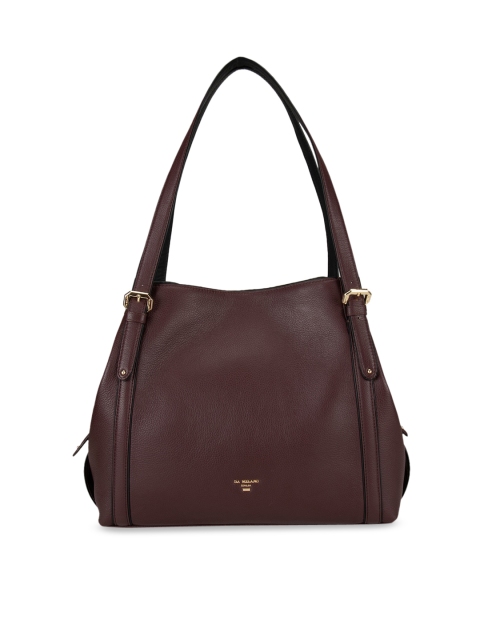 

Da Milano Maroon Textured Hobo Bag