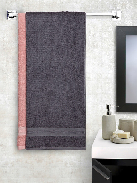 

SPACES Set Of 2 Solid Atrium 425 GSM Large Bath Towels, Grey