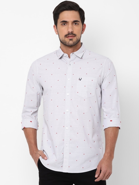 

Allen Solly Men Grey Slim Fit Printed Casual Cotton Shirt