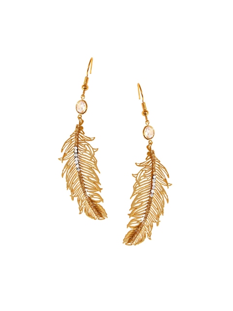 Foxy Sperks Gold-Toned Contemporary Drop Earrings